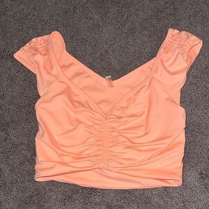 FP Movement by Free People Peach Ruched Crop Top